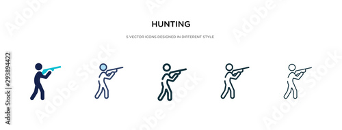 hunting icon in different style vector illustration. two colored and black hunting vector icons designed in filled, outline, line and stroke style can be used for web, mobile, ui