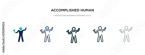 accomplished human icon in different style vector illustration. two colored and black accomplished human vector icons designed in filled, outline, line and stroke style can be used for web, mobile,