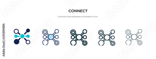 connect icon in different style vector illustration. two colored and black connect vector icons designed in filled, outline, line and stroke style can be used for web, mobile, ui