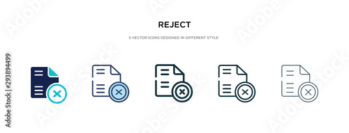 reject icon in different style vector illustration. two colored and black reject vector icons designed in filled, outline, line and stroke style can be used for web, mobile, ui