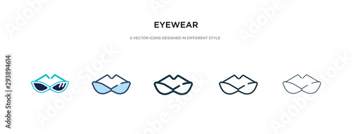 eyewear icon in different style vector illustration. two colored and black eyewear vector icons designed in filled, outline, line and stroke style can be used for web, mobile, ui