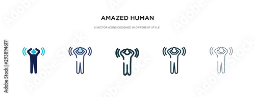 amazed human icon in different style vector illustration. two colored and black amazed human vector icons designed in filled, outline, line and stroke style can be used for web, mobile, ui