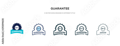 guarantee icon in different style vector illustration. two colored and black guarantee vector icons designed in filled, outline, line and stroke style can be used for web, mobile, ui