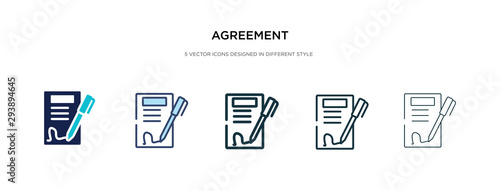 agreement icon in different style vector illustration. two colored and black agreement vector icons designed in filled, outline, line and stroke style can be used for web, mobile, ui
