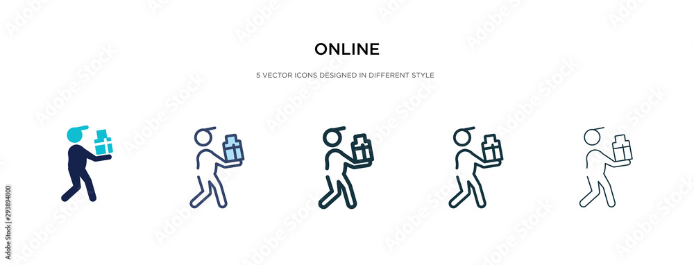 online icon in different style vector illustration. two colored and black online vector icons designed in filled, outline, line and stroke style can be used for web, mobile, ui online icon in different style vector illustration. two colored and black online vector icons designed in filled, outline, line and stroke style can be used for web, mobile, ui