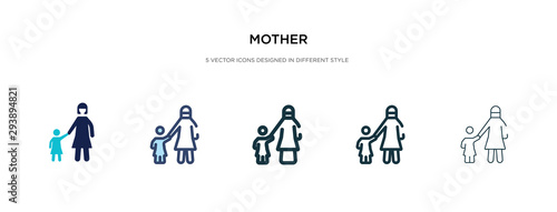 mother icon in different style vector illustration. two colored and black mother vector icons designed in filled, outline, line and stroke style can be used for web, mobile, ui