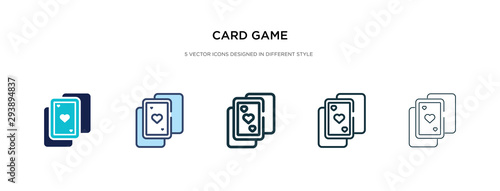 card game icon in different style vector illustration. two colored and black card game vector icons designed in filled, outline, line and stroke style can be used for web, mobile, ui