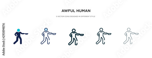 awful human icon in different style vector illustration. two colored and black awful human vector icons designed in filled, outline, line and stroke style can be used for web, mobile, ui
