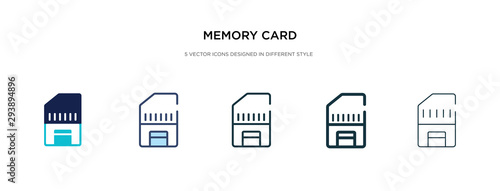 memory card icon in different style vector illustration. two colored and black memory card vector icons designed in filled, outline, line and stroke style can be used for web, mobile, ui