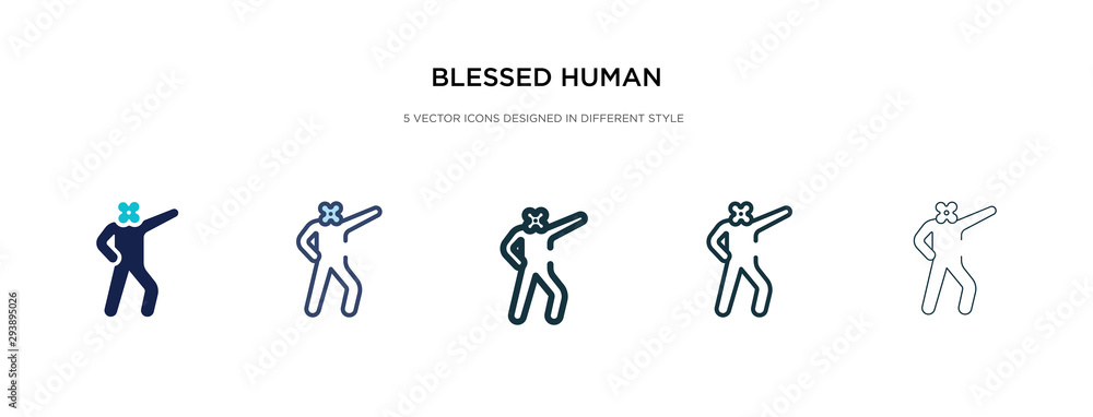 blessed human icon in different style vector illustration. two colored and black blessed human vector icons designed in filled, outline, line and stroke style can be used for web, mobile, ui