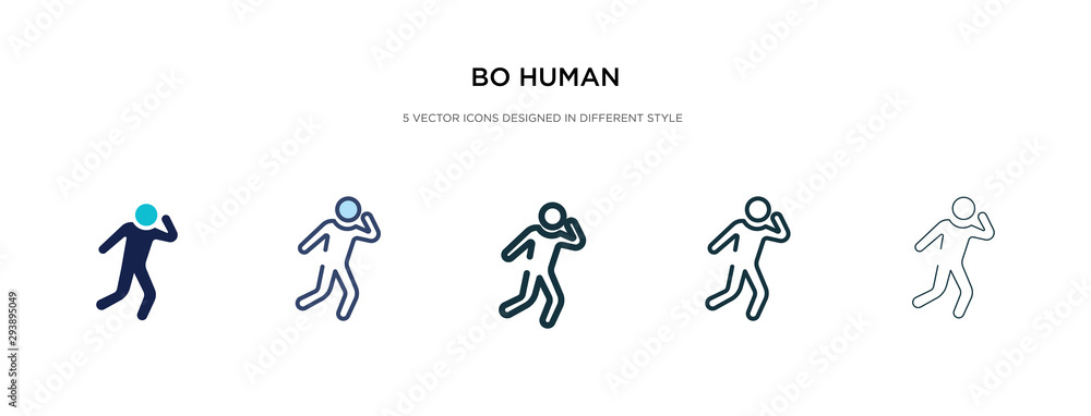 bo human icon in different style vector illustration. two colored and black bo human vector icons designed in filled, outline, line and stroke style can be used for web, mobile, ui bo human icon in different style vector illustration. two colored and black bo human vector icons designed in filled, outline, line and stroke style can be used for web, mobile, ui