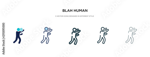 blah human icon in different style vector illustration. two colored and black blah human vector icons designed in filled  outline  line and stroke style can be used for web  mobile  ui