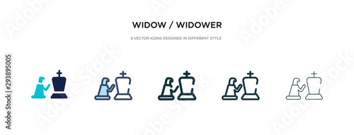 Fotografia widow / widower icon in different style vector illustration