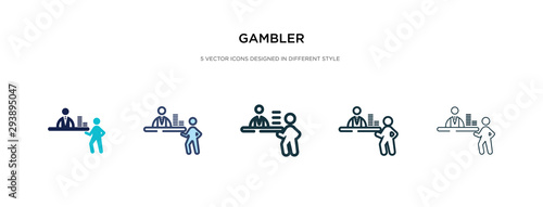 gambler icon in different style vector illustration. two colored and black gambler vector icons designed in filled, outline, line and stroke style can be used for web, mobile, ui