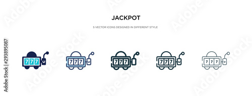 jackpot icon in different style vector illustration. two colored and black jackpot vector icons designed in filled, outline, line and stroke style can be used for web, mobile, ui