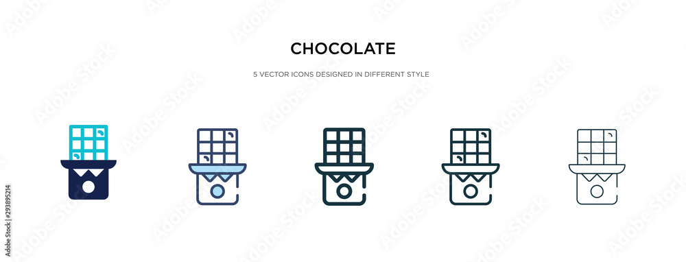 chocolate icon in different style vector illustration. two colored and black chocolate vector icons designed in filled, outline, line and stroke style can be used for web, mobile, ui chocolate icon in different style vector illustration. two colored and black chocolate vector icons designed in filled, outline, line and stroke style can be used for web, mobile, ui