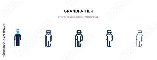 grandfather icon in different style vector illustration. two colored and black grandfather vector icons designed in filled, outline, line and stroke style can be used for web, mobile, ui