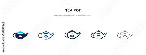 tea pot icon in different style vector illustration. two colored and black tea pot vector icons designed in filled, outline, line and stroke style can be used for web, mobile, ui