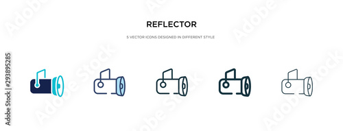 reflector icon in different style vector illustration. two colored and black reflector vector icons designed in filled, outline, line and stroke style can be used for web, mobile, ui