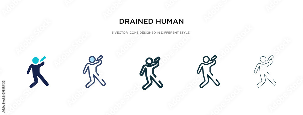 drained human icon in different style vector illustration. two colored and black drained human vector icons designed in filled, outline, line and stroke style can be used for web, mobile, ui