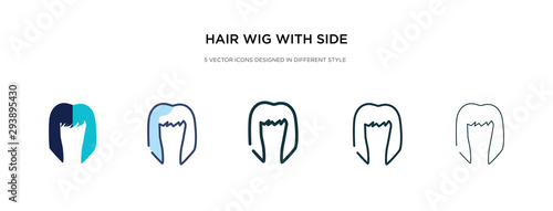hair wig with side icon in different style vector illustration. two colored and black hair wig with side vector icons designed in filled, outline, line and stroke style can be used for web, mobile,
