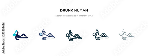 drunk human icon in different style vector illustration. two colored and black drunk human vector icons designed in filled, outline, line and stroke style can be used for web, mobile, ui