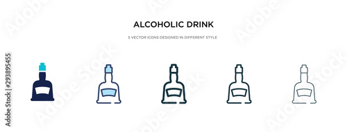 alcoholic drink icon in different style vector illustration. two colored and black alcoholic drink vector icons designed in filled  outline  line and stroke style can be used for web  mobile  ui