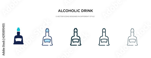 alcoholic drink icon in different style vector illustration. two colored and black alcoholic drink vector icons designed in filled, outline, line and stroke style can be used for web, mobile, ui