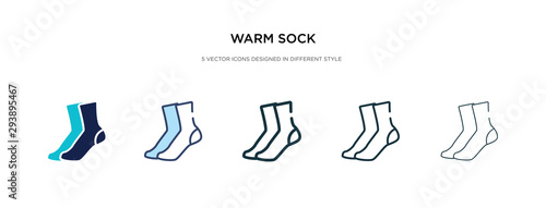 warm sock icon in different style vector illustration. two colored and black warm sock vector icons designed in filled, outline, line and stroke style can be used for web, mobile, ui