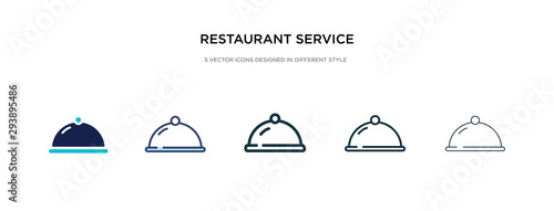 restaurant service icon in different style vector illustration. two colored and black restaurant service vector icons designed in filled, outline, line and stroke style can be used for web, mobile,