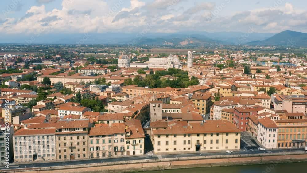 Cityscape of Pisa and it's attractions. Aerial view Cityscape of Pisa and it's attractions. Aerial view