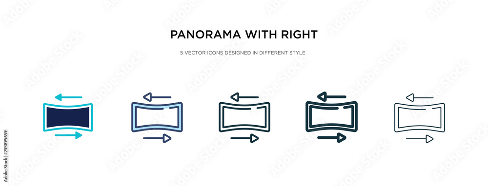 panorama with right arrow icon in different style vector illustration. two colored and black panorama with right arrow vector icons designed in filled, outline, line and stroke style can be used for panorama with right arrow icon in different style vector illustration. two colored and black panorama with right arrow vector icons designed in filled, outline, line and stroke style can be used for