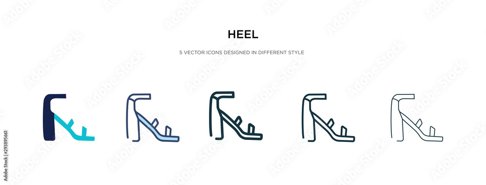 heel icon in different style vector illustration. two colored and black heel vector icons designed in filled, outline, line and stroke style can be used for web, mobile, ui