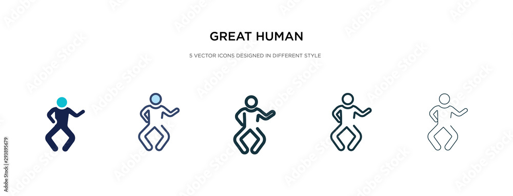 great human icon in different style vector illustration. two colored and black great human vector icons designed in filled, outline, line and stroke style can be used for web, mobile, ui