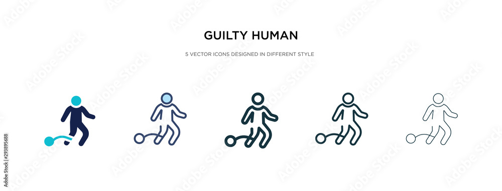 guilty human icon in different style vector illustration. two colored and black guilty human vector icons designed in filled, outline, line and stroke style can be used for web, mobile, ui