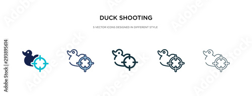 duck shooting icon in different style vector illustration. two colored and black duck shooting vector icons designed in filled, outline, line and stroke style can be used for web, mobile, ui