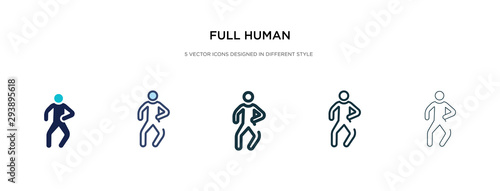 full human icon in different style vector illustration. two colored and black full human vector icons designed in filled, outline, line and stroke style can be used for web, mobile, ui