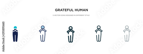 grateful human icon in different style vector illustration. two colored and black grateful human vector icons designed in filled, outline, line and stroke style can be used for web, mobile, ui