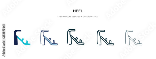 heel icon in different style vector illustration. two colored and black heel vector icons designed in filled, outline, line and stroke style can be used for web, mobile, ui