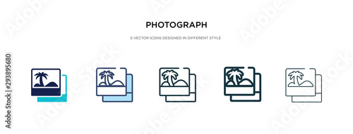 photograph icon in different style vector illustration. two colored and black photograph vector icons designed in filled, outline, line and stroke style can be used for web, mobile, ui