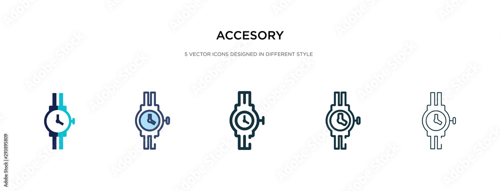 accesory icon in different style vector illustration. two colored and black accesory vector icons designed in filled, outline, line and stroke style can be used for web, mobile, ui