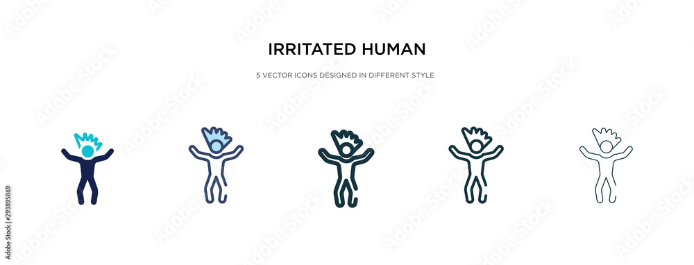 irritated human icon in different style vector illustration. two colored and black irritated human vector icons designed in filled, outline, line and stroke style can be used for web, mobile, ui