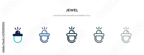 jewel icon in different style vector illustration. two colored and black jewel vector icons designed in filled, outline, line and stroke style can be used for web, mobile, ui