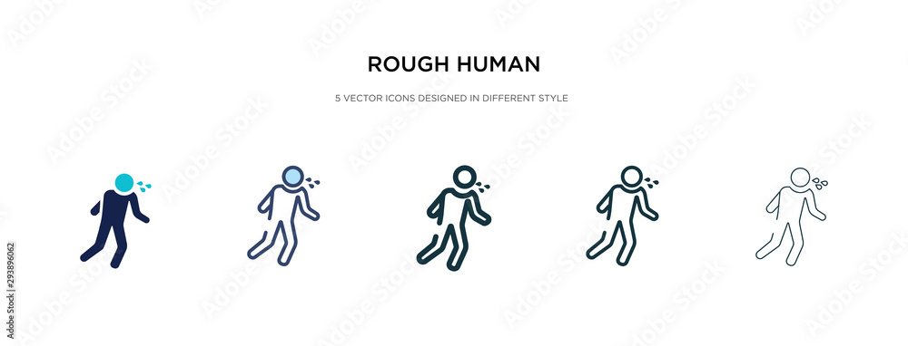rough human icon in different style vector illustration. two colored and black rough human vector icons designed in filled, outline, line and stroke style can be used for web, mobile, ui rough human icon in different style vector illustration. two colored and black rough human vector icons designed in filled, outline, line and stroke style can be used for web, mobile, ui