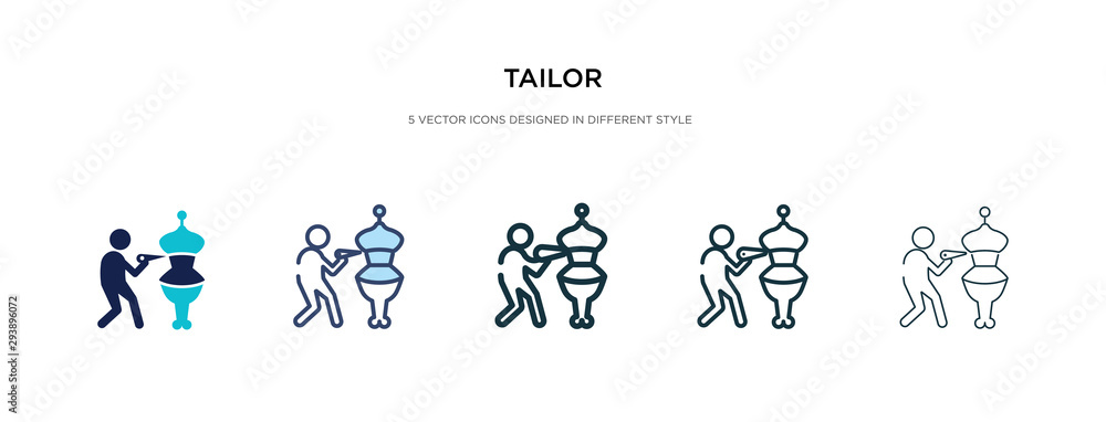 tailor icon in different style vector illustration. two colored and black tailor vector icons designed in filled, outline, line and stroke style can be used for web, mobile, ui