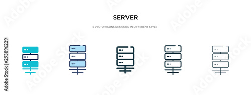 server icon in different style vector illustration. two colored and black server vector icons designed in filled, outline, line and stroke style can be used for web, mobile, ui