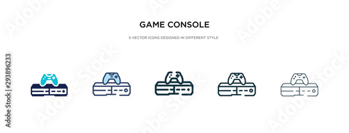 game console icon in different style vector illustration. two colored and black game console vector icons designed in filled, outline, line and stroke style can be used for web, mobile, ui