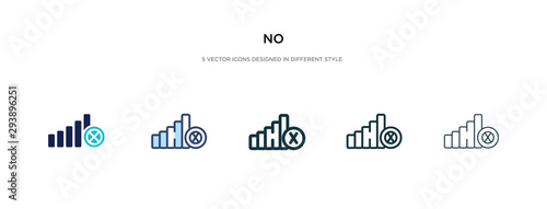 no icon in different style vector illustration. two colored and black no vector icons designed in filled, outline, line and stroke style can be used for web, mobile, ui