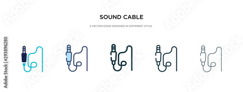 sound cable icon in different style vector illustration. two colored and black sound cable vector icons designed in filled, outline, line and stroke style can be used for web, mobile, ui
