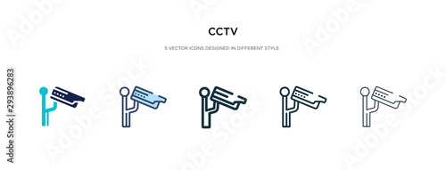 cctv icon in different style vector illustration. two colored and black cctv vector icons designed in filled, outline, line and stroke style can be used for web, mobile, ui